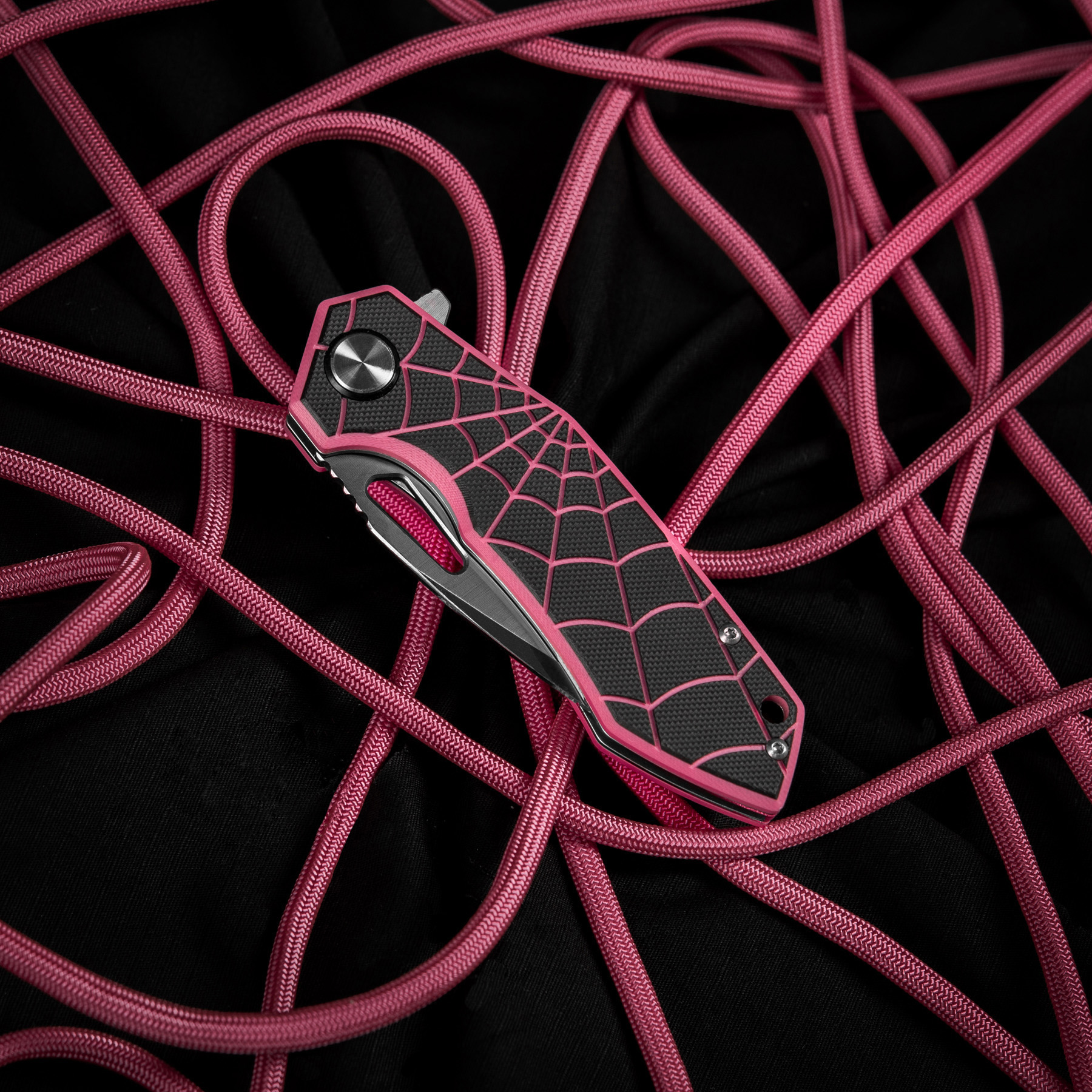 M-Tac ніж складний Type 12 Spider Web Black/Pink/Steel купити за
